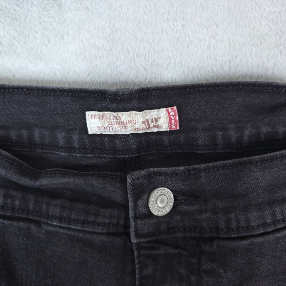 Levis 512 Jeans‎ Womens 18M Black Perfectly Slimming Boot Cut Stretch Y2K 2008 - Picture 6 of 12